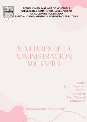 Auxiliares De La Administracion Aduanera