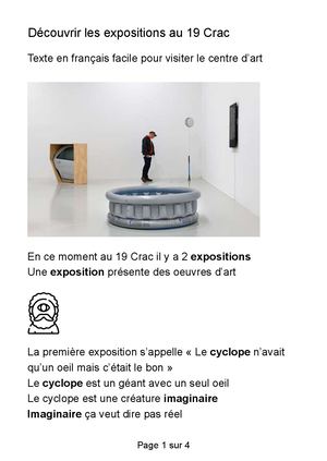 Document d'expositions en français facile à lire et à comprendre - Frac & Silvana Mc Nulty