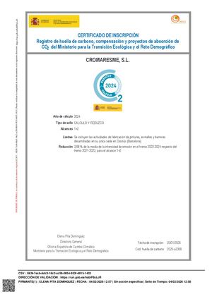 Certificado Registro de huella de carbono