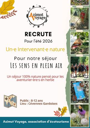 Offre D'emploi Intervenant·e Nature Environnement Jeunesse 2026 (A4)