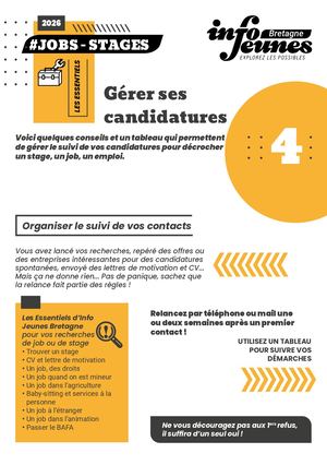 #JOBS #STAGE : Gérer ses candidatures