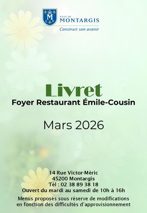 Livret Menu Mars 2026