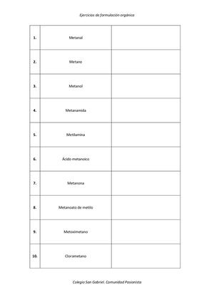 Ejercicios De Formulación Orgánica Repaso (1)