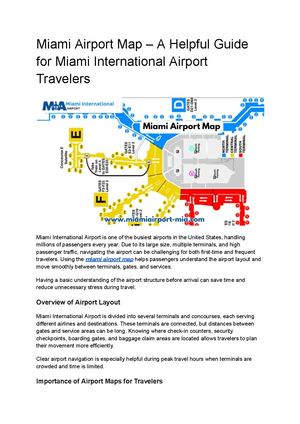 Miami Airport Map – A Helpful Guide For Miami International Airport Travelers
