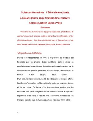 Le Moldovénisme après l’indépendance moldave