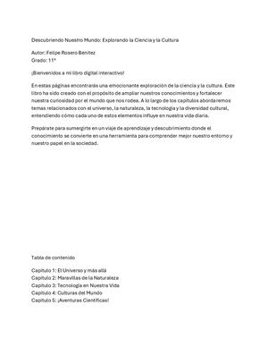 Descubriendo Nuestro Mundo: Explorando la Ciencia y la Cultura
