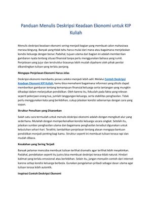 Panduan Menulis DPanduan Menulis Contoh Deskripsi Keadaan Ekonomi KIP Kuliah 2026eskripsi Keadaan Ekonomi Untuk Kip Kuliah