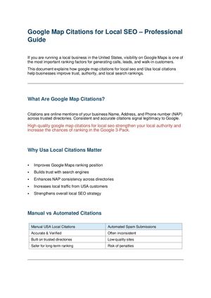 Professional Google Map Citations for local seo