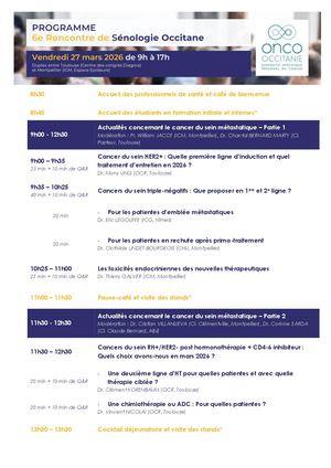 Préprogramme Réunion Régionale Sénologie 2026