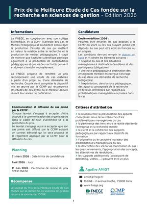 Prix Fnege De La Meilleure Étude De Cas Fondée Sur La Recherche En Sciences De Gestion 2024