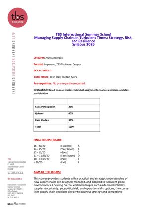 ISSP26 Managing Supply Chains in Turbulent Times Strategy, Risk, and Resilience
