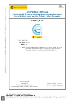 Certificado Inscripcion 2023 Huella Carbono Roberlo