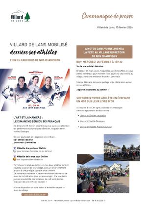 Communiqué de presse Médaillés Mathis Desloges Et Emilien Jacquelin