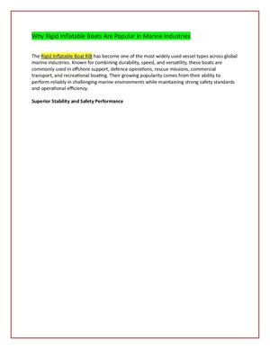 Why Rigid Inflatable Boats Are Popular In Marine Industries