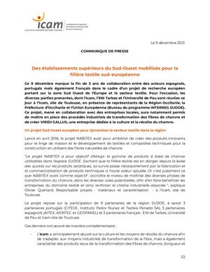 Communiqué Icam Nabitex