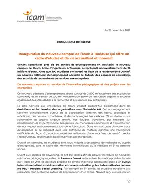 20211129 Communiqué Inauguration Icam Toulouse 1