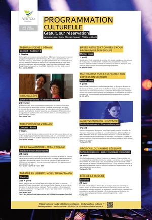 Programmation Cour et Jardin janvier à juin 2026