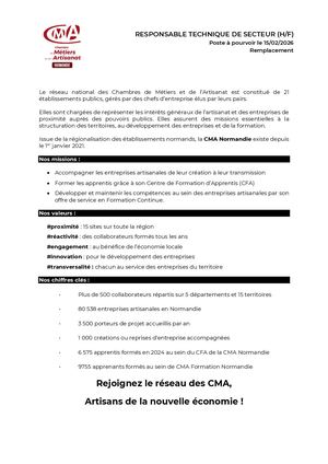 Offre Responsable Technique De Secteur Coutances