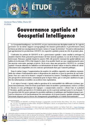 ETUDE DU CESA - GEOINT