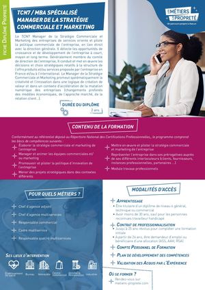 TCN7 MBA Spécialisé Manager de la Stratégie Commerciale et Marketing des Entreprises De Services
