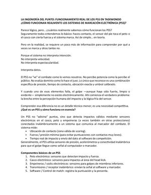 La Ingeniería Del Punto Funcionamiento Real De Los Pss En Taekwondo ¿Cómo Funcionan Realmente Los Sistemas De Marcación Electrónica (Pss)?