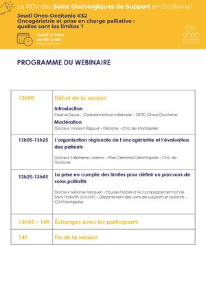 Programme Jo2 #32 Oncogériatrie Et Prise En Charge Palliative
