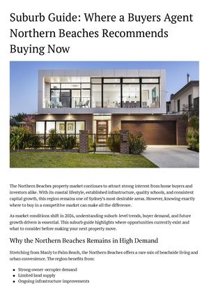 Buyers Agent Northern Beaches Suburb Guide Where A Buyers Agent Northern Beaches Recommends Buying Now
