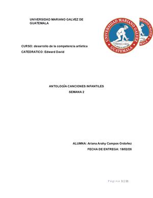 Antología Canciones Infantiles PRIMARIA