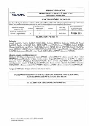 Délibérations Cm 17 02 2026