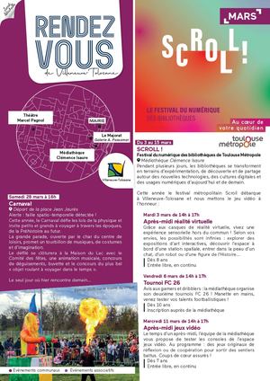 Rendez-vous de Villeneuve-Tolosane (mars-avril 2026)