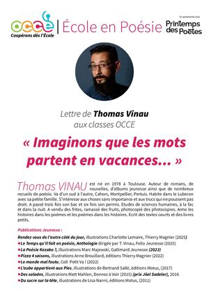 Lettre École En Poésie Thomas Vinau 2026 01