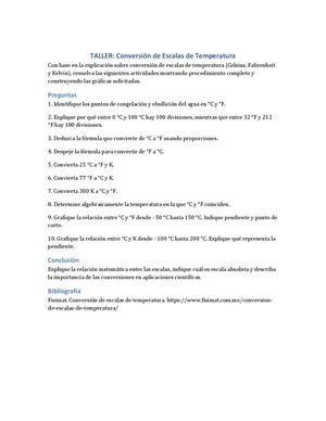 Taller Escalas Termometricas