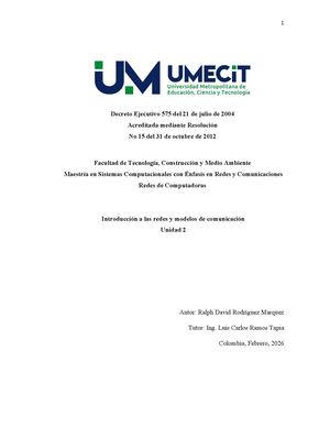 Redes de Computadoras - Unidad 2