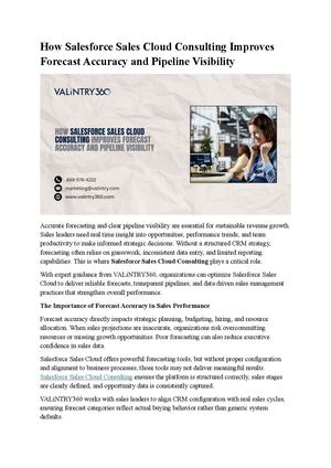 How Salesforce Sales Cloud Consulting Improves Forecast Accuracy And Pipeline Visibility