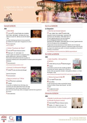 Agenda 2026 -Albi Tourisme L’agenda De La Semaine
