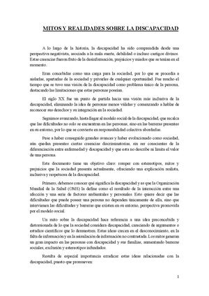 Mitos y realidades sobre la discapacidad