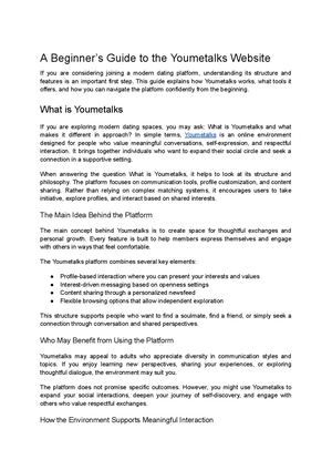 Youmetalks Guide: Features, Profiles & Communication