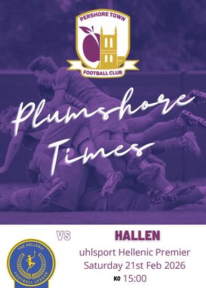 20. Pershore Town Programme 21st February 2026 Vs Hallen