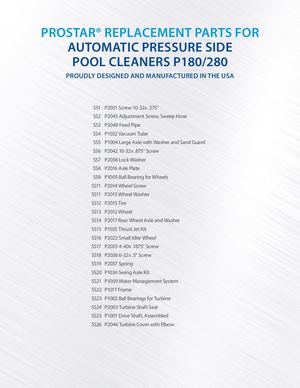 P180/280 ProStar Replacement Parts (CS244