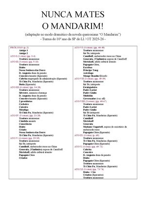 Nunca Mates o Mandarim!