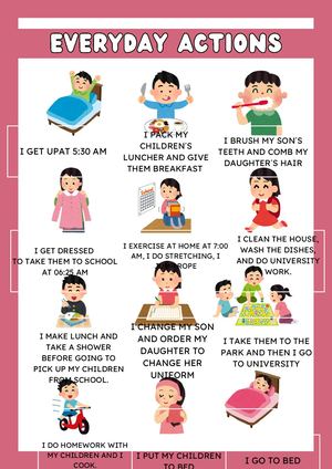 Daily Routine Activities Poster