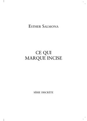 Cequi marque incise / Esther Salmona