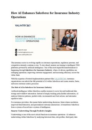 How Ai Enhances Salesforce For Insurance Industry Operations