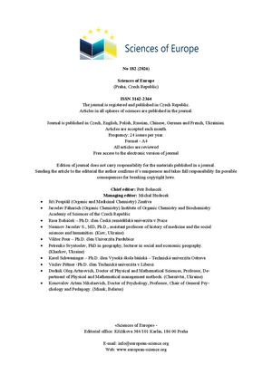 Sciences Of Europe No 182 (2026)