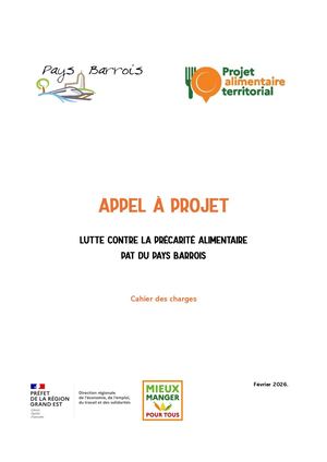 Appel à projet Précarité alimentaire PAT Pays Barrois