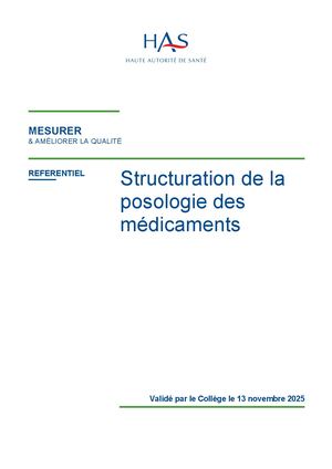 Referentiel Structuration Posologie des Médicaments