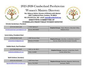2025-2026 Women's Ministry Directory