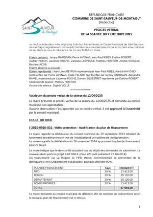 Pv De La Séance Du 09 10 25
