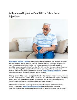 Arthrosamid Injection Cost UK vs Other Knee Injections