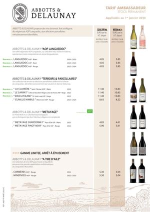 Tarifs Abbotts & Delaunay Cavistes